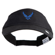 US Air Force Wing Embroidered Cotton Twill Visor - Black OSFM