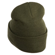 Lake Tahoe Badge Embroidered 12" Long Knitted Beanie - Olive OSFM