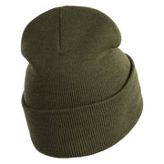 Lake Tahoe Badge Embroidered 12" Long Knitted Beanie - Olive OSFM