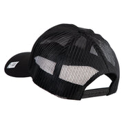 4th Marine Division Retired Embroidered 6 Panel Structured Cotton Twill Mesh Cap Made in USA - Black OSFM