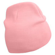 Rabbit Embroidered 8 Inch Knitted Short Beanie - Pink OSFM