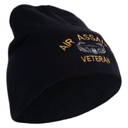 Licensed Air Assault Veteran Embroidered 8 Inch Knitted Short Beanie - Navy OSFM