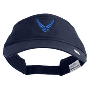US Air Force Wing Embroidered Cotton Twill Visor - Navy OSFM