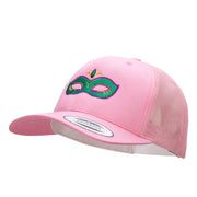 Mardi Gras Elegant Mask Embroidered Retro Trucker Cap