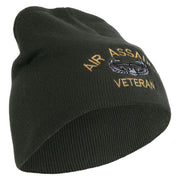 Licensed Air Assault Veteran Embroidered 8 Inch Knitted Short Beanie - DK-Grey OSFM