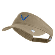 US Air Force Wing Embroidered Cotton Twill Visor - Khaki OSFM