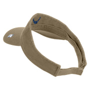 US Air Force Wing Embroidered Cotton Twill Visor - Khaki OSFM