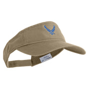 US Air Force Wing Embroidered Cotton Twill Visor - Khaki OSFM
