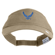 US Air Force Wing Embroidered Cotton Twill Visor - Khaki OSFM