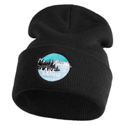 Lake Tahoe Badge Embroidered 12" Long Knitted Beanie - Black OSFM