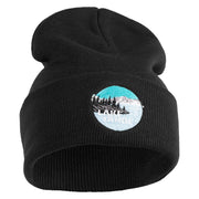 Lake Tahoe Badge Embroidered 12" Long Knitted Beanie - Black OSFM