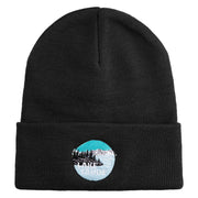 Lake Tahoe Badge Embroidered 12" Long Knitted Beanie - Black OSFM