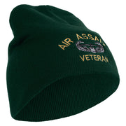 Licensed Air Assault Veteran Embroidered 8 Inch Knitted Short Beanie - DK-Green OSFM