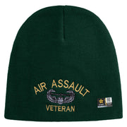 Licensed Air Assault Veteran Embroidered 8 Inch Knitted Short Beanie - DK-Green OSFM