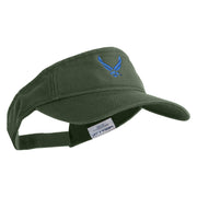 US Air Force Wing Embroidered Cotton Twill Visor - Olive OSFM