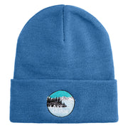 Lake Tahoe Badge Embroidered 12" Long Knitted Beanie - Sky Blue OSFM