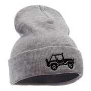 Off Road Vehicle Embroidered 12 Inch Long Knitted Beanie