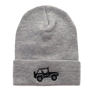 Off Road Vehicle Embroidered 12 Inch Long Knitted Beanie