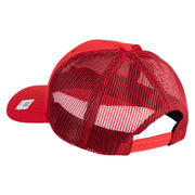 Marine Veteran Embroidered 6 Panel Structured Cotton Twill Mesh Cap Made in USA - Red OSFM