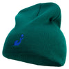 Cute Seal Embroidered 8 Inch Knitted Short Beanie - Dk-Green OSFM