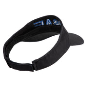 USAF Blue Letter Embroidered Cotton Twill Visor - Black OSFM