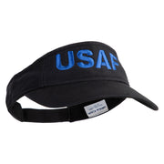 USAF Blue Letter Embroidered Cotton Twill Visor - Black OSFM