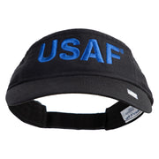 USAF Blue Letter Embroidered Cotton Twill Visor - Black OSFM