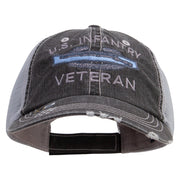 Licensed US Infantry Veteran Embroidered Low Profile Special Cotton Mesh Cap - Black OSFM