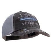 Licensed US Infantry Veteran Embroidered Low Profile Special Cotton Mesh Cap - Black OSFM
