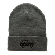 Off Road Vehicle Embroidered 12 Inch Long Knitted Beanie