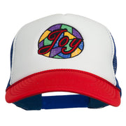 Joy Embroidered Two Tone Foam Mesh Back Cap