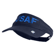 USAF Blue Letter Embroidered Cotton Twill Visor - Navy OSFM