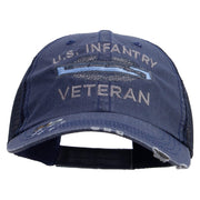 Licensed US Infantry Veteran Embroidered Low Profile Special Cotton Mesh Cap - Navy OSFM