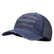 Licensed US Infantry Veteran Embroidered Low Profile Special Cotton Mesh Cap - Navy OSFM