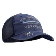 Licensed US Infantry Veteran Embroidered Low Profile Special Cotton Mesh Cap - Navy OSFM