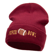 Super Bowl Football Embroidered 12 Inch Long Beanie