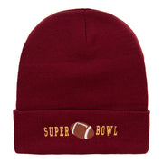 Super Bowl Football Embroidered 12 Inch Long Beanie