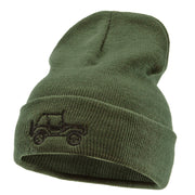 Off Road Vehicle Embroidered 12 Inch Long Knitted Beanie