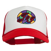 Joy Embroidered Two Tone Foam Mesh Back Cap