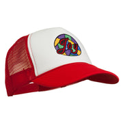 Joy Embroidered Two Tone Foam Mesh Back Cap