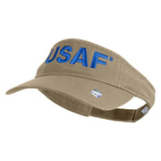 USAF Blue Letter Embroidered Cotton Twill Visor - Khaki OSFM