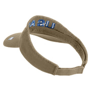 USAF Blue Letter Embroidered Cotton Twill Visor - Khaki OSFM