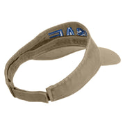 USAF Blue Letter Embroidered Cotton Twill Visor - Khaki OSFM