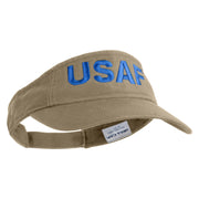 USAF Blue Letter Embroidered Cotton Twill Visor - Khaki OSFM