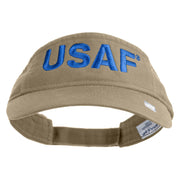 USAF Blue Letter Embroidered Cotton Twill Visor - Khaki OSFM