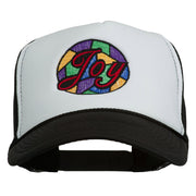 Joy Embroidered Two Tone Foam Mesh Back Cap