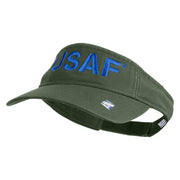 USAF Blue Letter Embroidered Cotton Twill Visor - Olive OSFM