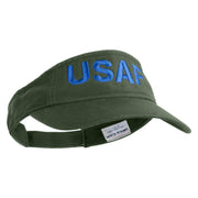 USAF Blue Letter Embroidered Cotton Twill Visor - Olive OSFM