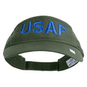 USAF Blue Letter Embroidered Cotton Twill Visor - Olive OSFM