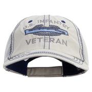 Licensed US Infantry Veteran Embroidered Low Profile Special Cotton Mesh Cap - Putty OSFM